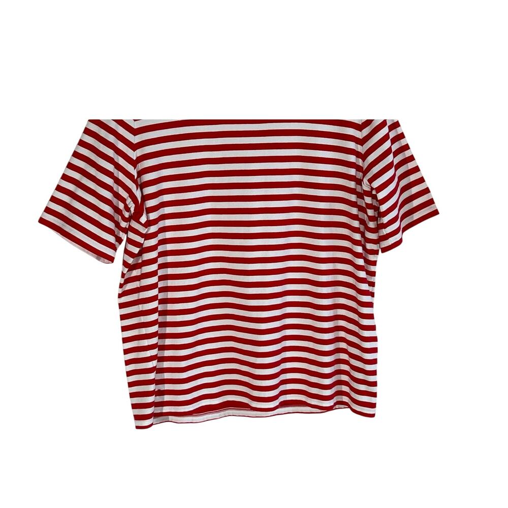 Lauren Ralph Lauren Top Womens 2X T-Shirt Short Cuff Sleeve Red/White Stripe - Picture 7 of 11